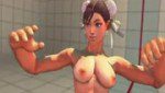 爆乳女格闘家が全裸で同キャラ対決する姿を楽しむ3Dエロアニメ