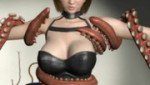 タコの触手に絡み取られてマ○コを犯され痛がりながら喘ぐ巨乳娘