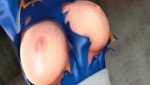 緊縛して吊し上げた爆乳格闘娘のマ○コを陵辱調教ファック！