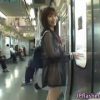 スケスケのセラー服を着た可愛い娘が電車の中でプチ露出