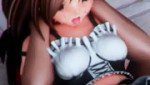 メイド風着衣でパイパンマ○コもろ出しにして犯されまくる巨乳美少女