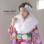 ショール　成人式　振袖　白　ピンク　白鳥　ラメ　ドレス　和洋兼用　盛装【あす楽対応】
