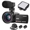 CofunKoolビデオカメラ 4K ビデオカメラ軽量 48MP 16倍デジタルズーム デジタルカメラ wifi 3.0インチタッチ液晶ディスプレイ WIFI機能 ホットシュ(カメラ＋LEDライト＋マイク＋ワイドレンズ)　MYR